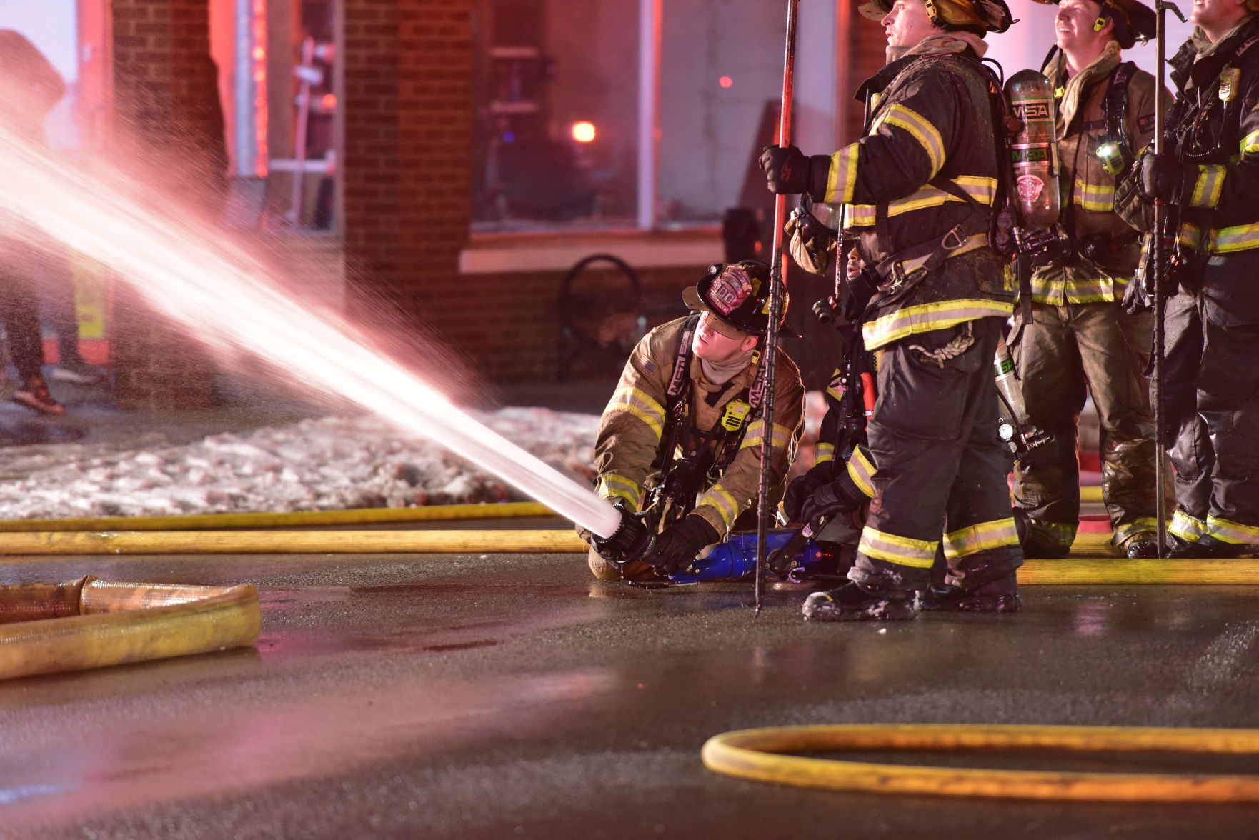 Crews battle fire at the Copper Penny